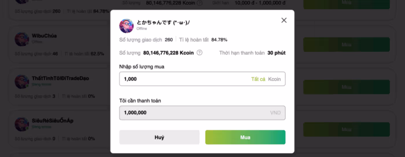 hướng dẫn chuyển đổi kcoin