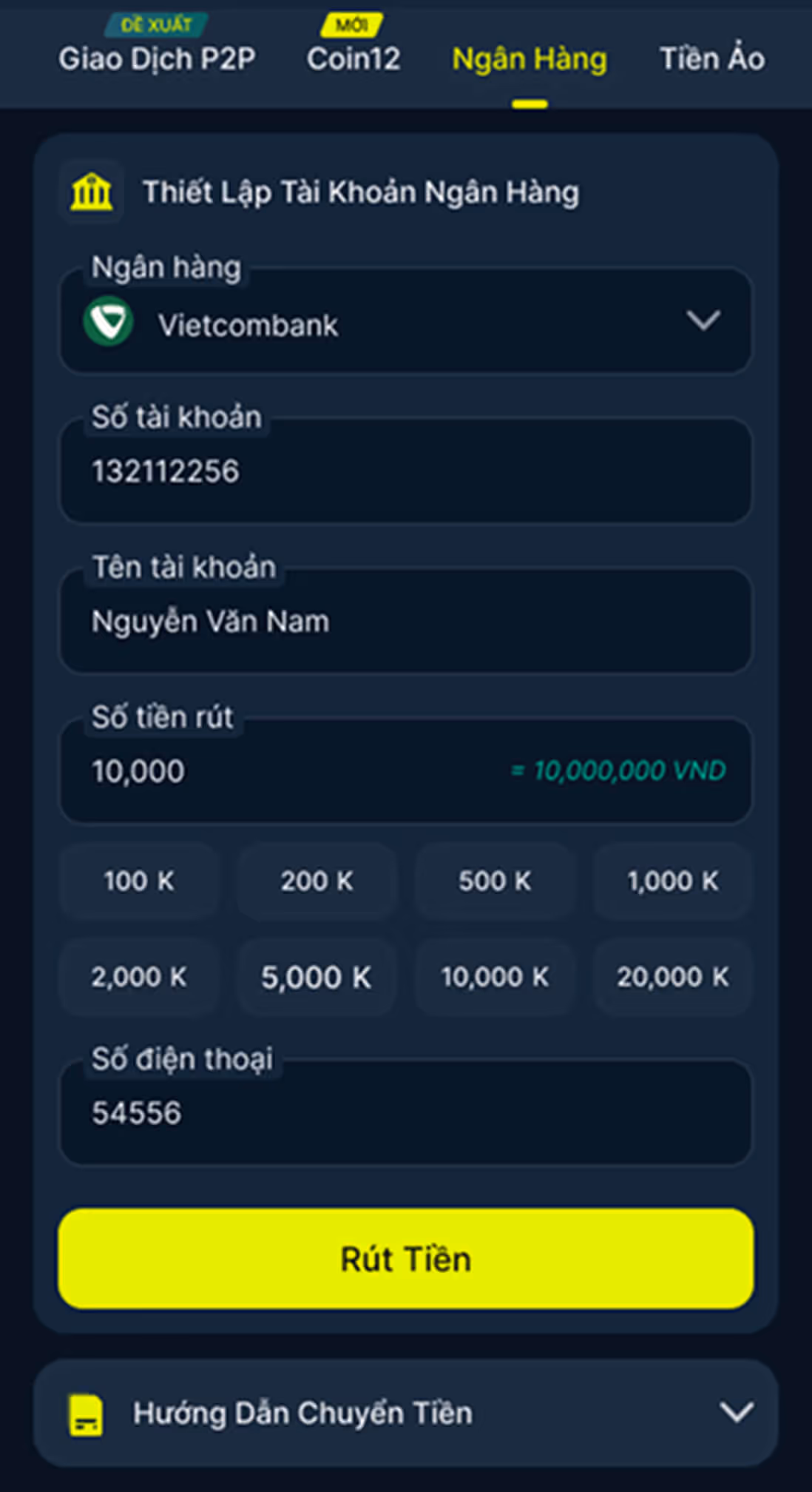 Hướng Dẫn Rút Tiền Qua Ngân Hàng